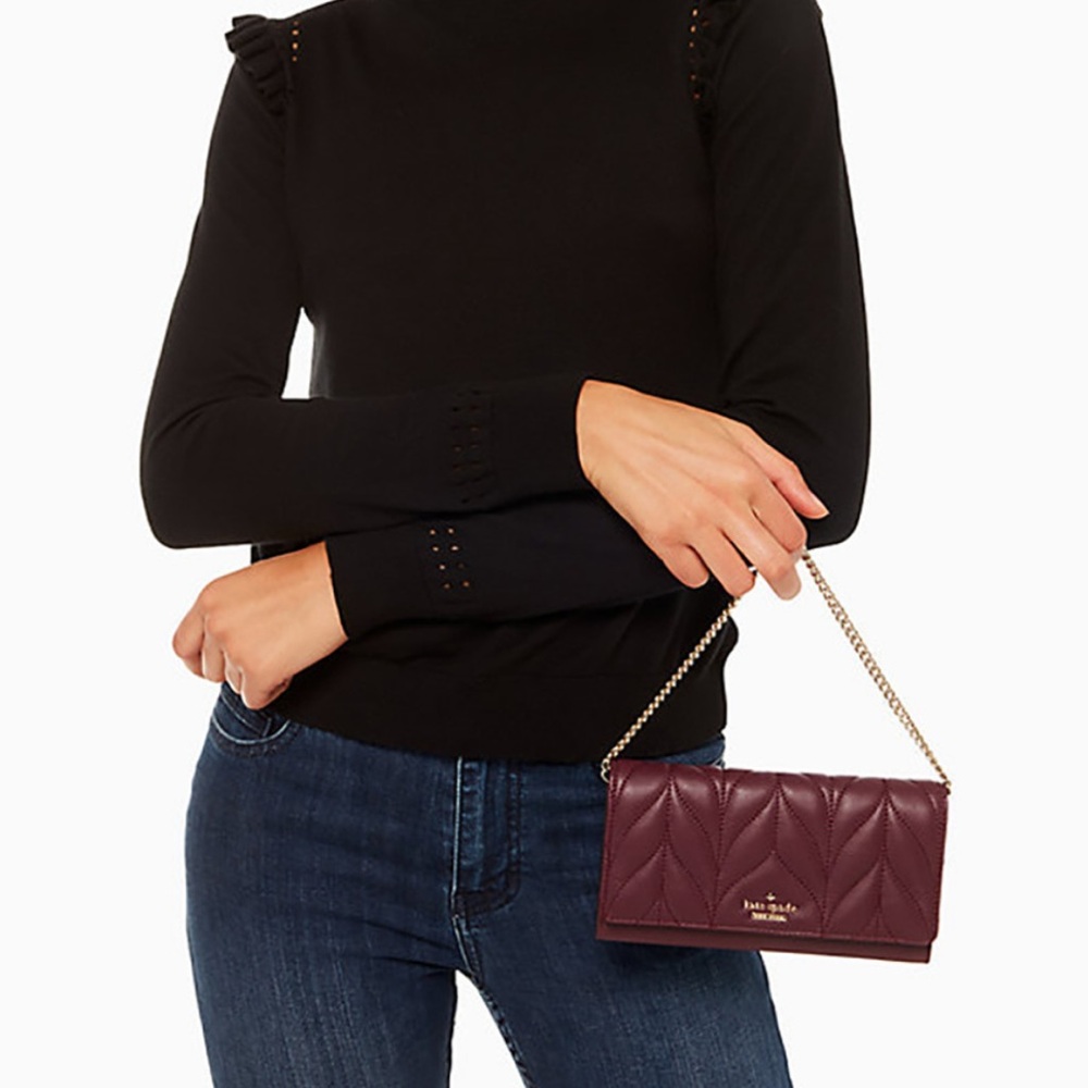 Kate Spade Milou Briar Lane Quilted Wallet w/Chain Strap